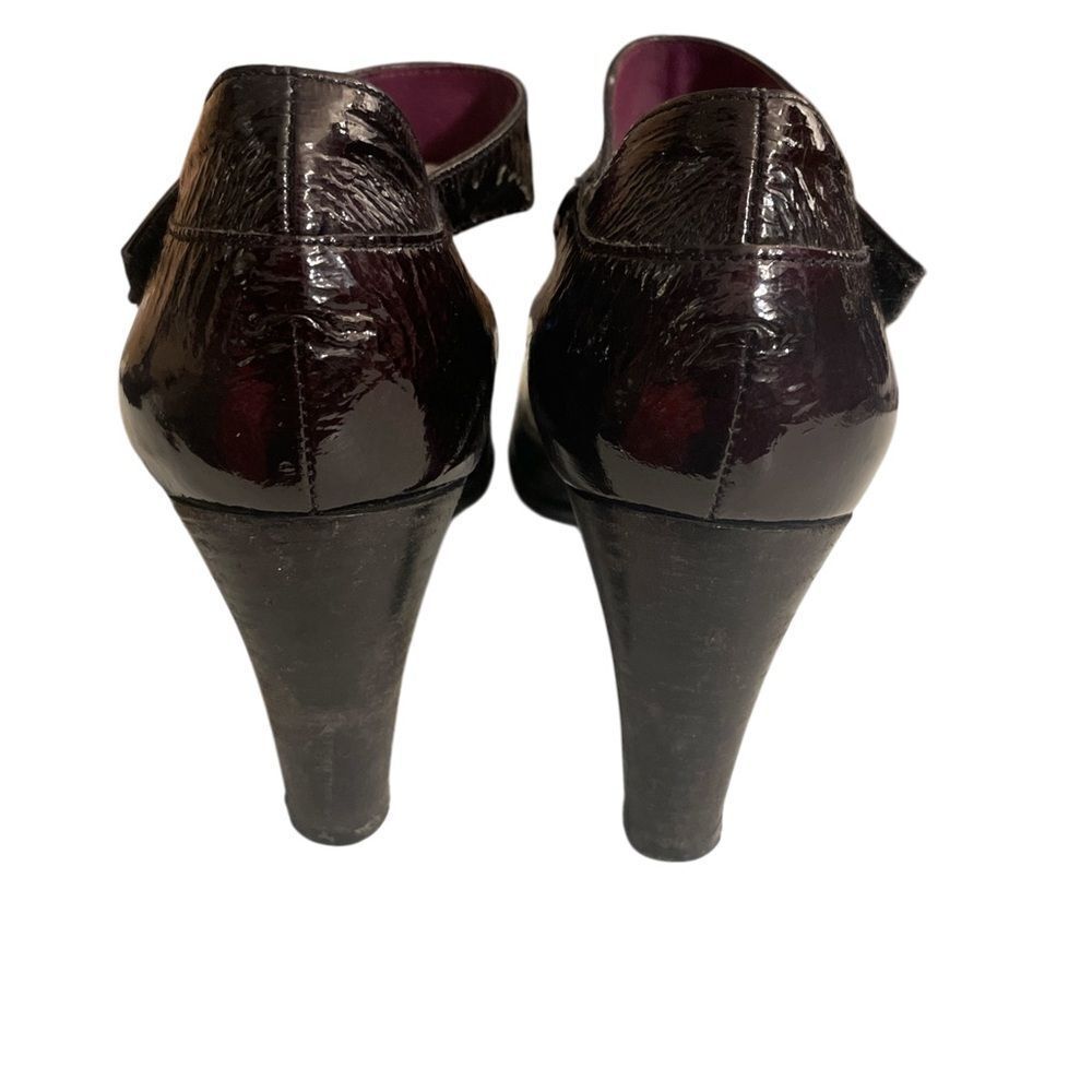 France Mode Patient Leather Heels Women’s Burgundy Size 10/10.5 - Picture 4 of 7